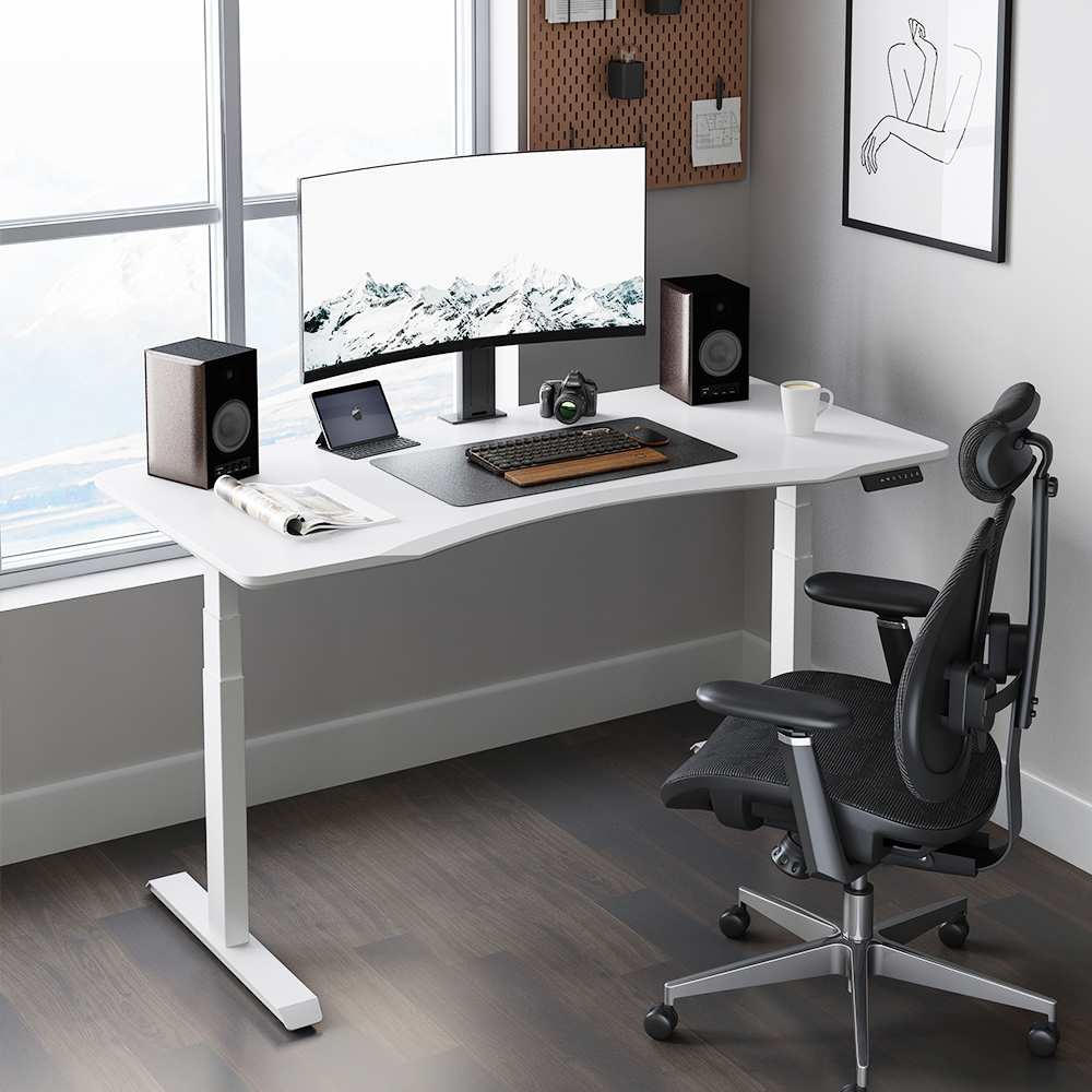 Office Furniture Dual Motor Three Stages Standing Desk
